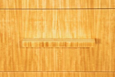 Donald Deskey Donald Deskey Art Deco Skyscraper Dressers in Highly Figured Avodire 1940s Pair