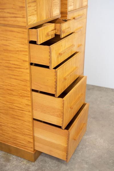 Donald Deskey Donald Deskey Art Deco Skyscraper Dressers in Highly Figured Avodire 1940s Pair