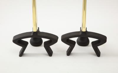 Donald Deskey Donald Deskey Brass Blade Andirons