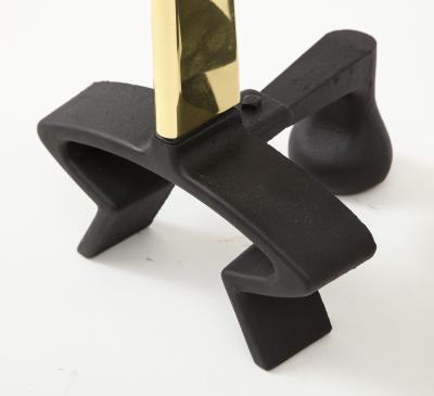 Donald Deskey Donald Deskey Brass Blade Andirons