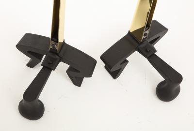 Donald Deskey Donald Deskey Brass Blade Andirons
