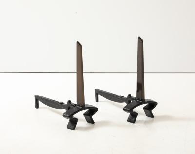 Donald Deskey Donald Deskey Bronze Black Iron Andirons