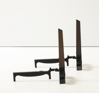 Donald Deskey Donald Deskey Bronze Black Iron Andirons