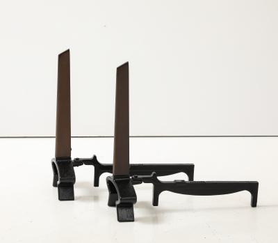 Donald Deskey Donald Deskey Bronze Black Iron Andirons
