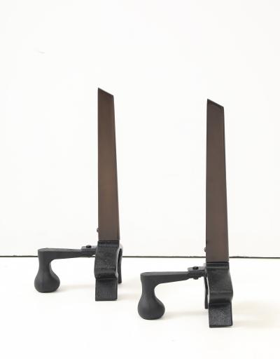 Donald Deskey Donald Deskey Bronze Blade Andirons