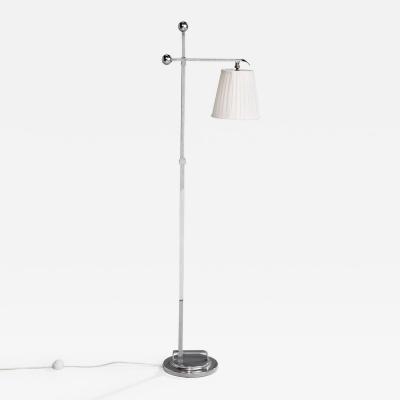 Donald Deskey Floor Lamp with Chrome plated Steel and Fabric USA 1930s