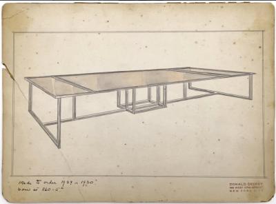 Donald Deskey MODERNIST ART DECO MIRRORED AND ALUMINUM EXTENDING DINING TABLE BY DONALD DESKEY