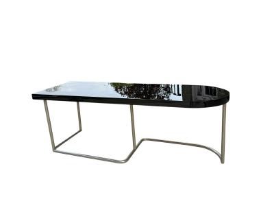 Donald Deskey MODERNIST BLACK LACQUER ART DECO CHROME TUBULAR FRAME PARTNERS DESK