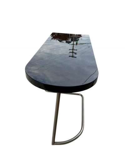 Donald Deskey MODERNIST BLACK LACQUER ART DECO CHROME TUBULAR FRAME PARTNERS DESK