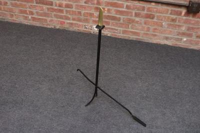 Donald Deskey Mid Century Modern Polished Brass and Iron Fireplace Tool Set by Donald Deskey