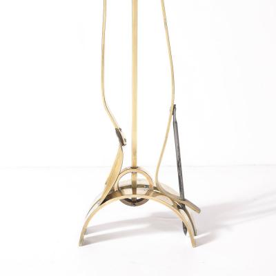 Donald Deskey Mid Century Modernist Sculptural Polished Brass Fire Tool Set by Donald Deskey