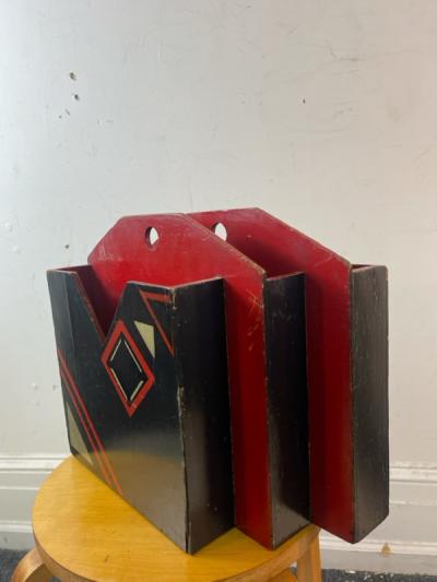 Donald Deskey RARE ART DECO MAGAZINE RACK IN THE MANNER OF DONALD DESKEY