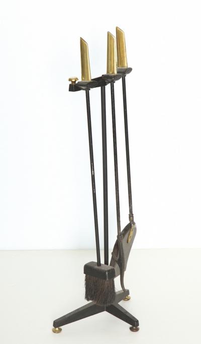 Donald Deskey Seven Piece Fireplace Set by Donald Deskey for Bennett