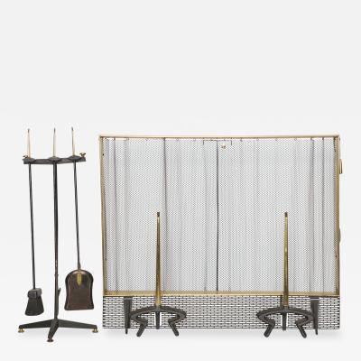 Donald Deskey Seven Piece Fireplace Set by Donald Deskey for Bennett