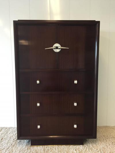 Donald Deskey Style Art Deco Skyscraper Design Secretary Wall Cabinet