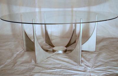 Donald Drumm Minimalist Aluminium Coffee Table in the Style of Donald Drumm circa 1970