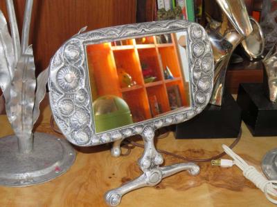 Donald Drumm Stunning Donald Drumm Brutalist Aluminium Dressing Table Mirror Mid Century
