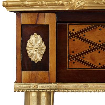 Donald Ross Antique English Victorian marquetry writing desk by Donald Ross