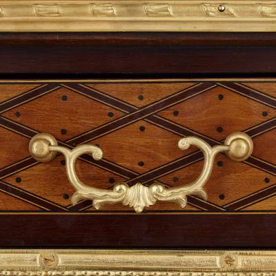 Donald Ross Antique English Victorian marquetry writing desk by Donald Ross