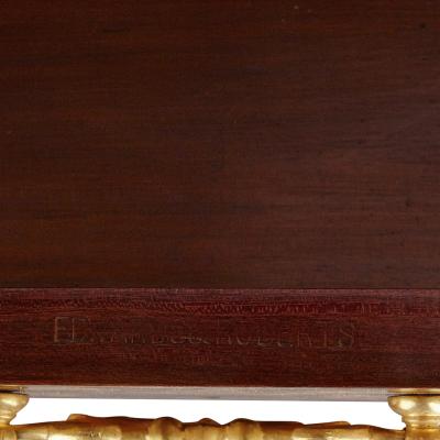 Donald Ross Antique English gilt bronze and marquetry desk by Donald Ross