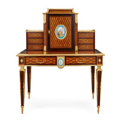 Donald Ross Porcelain and ormolu mounted bonheur du jour by Donald Ross