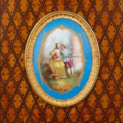 Donald Ross Porcelain and ormolu mounted bonheur du jour by Donald Ross