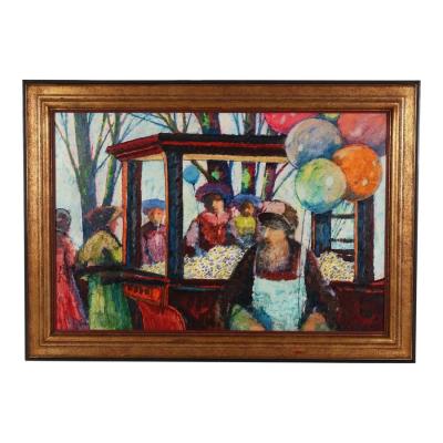 Donald Roy Purdy 1960 s Donald Roy Purdy Modernist Oil Painting