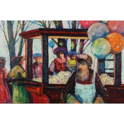 Donald Roy Purdy 1960 s Donald Roy Purdy Modernist Oil Painting