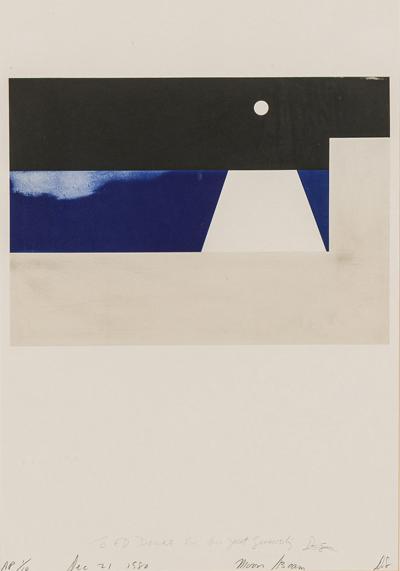 Donald Sultan Contemporary American Lithograph Titled Moon Beam 