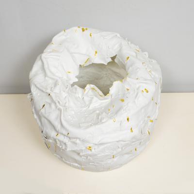 Dora Stanczel French Bespoke Sculptural Vase with Gold by Ceramicist Dora Stanczel
