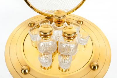 Dore Bronze Cut Crystal Globe Shape Liquor Cave Tantalus