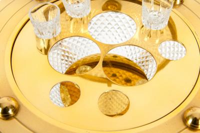 Dore Bronze Cut Crystal Globe Shape Liquor Cave Tantalus