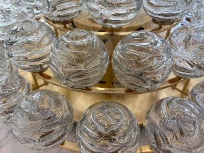 Doria Leuchten 1970s Giant Swirled Glass Snowball Flush Mount Fixture by Doria Leuchten