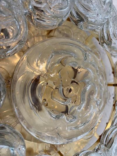 Doria Leuchten 1970s Giant Swirled Glass Snowball Flush Mount Fixture by Doria Leuchten
