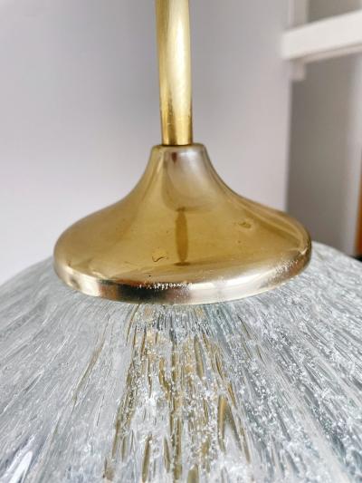 Doria Leuchten DORIA Leuchten Crackle Glass Pendant Lamp Germany circa 1960s