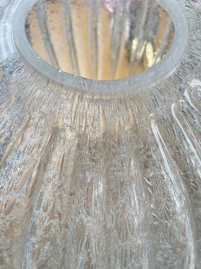 Doria Leuchten DORIA Leuchten Crackle Glass Pendant Lamp Germany circa 1960s