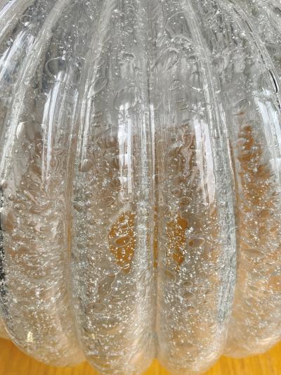 Doria Leuchten DORIA Leuchten Crackle Glass Pendant Lamp Germany circa 1960s