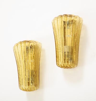 Doria Leuchten Doria Amber Glass Shell Sconces 2 PAIRS