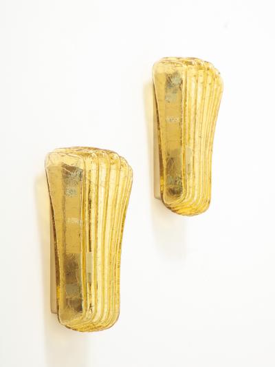 Doria Leuchten Doria Amber Glass Shell Sconces 2 PAIRS