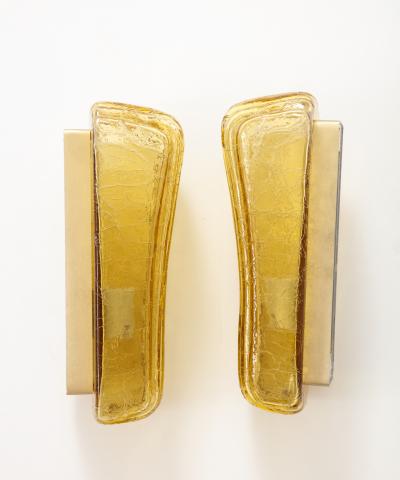 Doria Leuchten Doria Amber Glass Shell Sconces 2 PAIRS