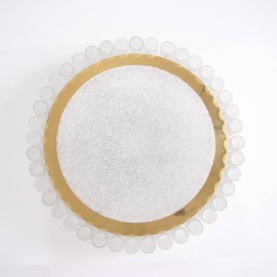 Doria Leuchten Extra Large Doria Glass Flush Mount or Sconce with Brass Surround