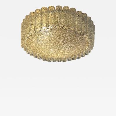Doria Leuchten Large Ice Glass Tube Flush Mount Chandelier by Doria Leuchten