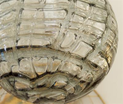 Doria Leuchten Massive Doria Organic Patterned Smoke Toned Glass Globe