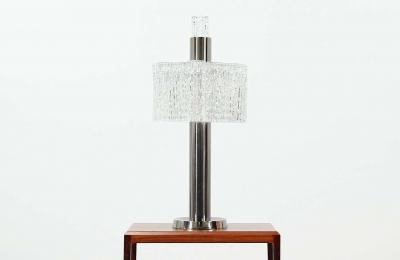 Doria Leuchten Mid Century Chrome Murano Table Lamp by Doria Leuchten