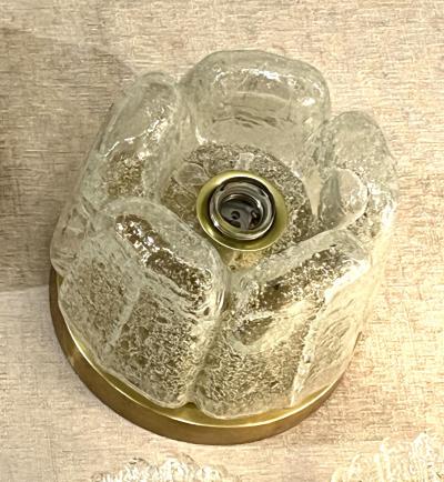 Doria Leuchten Pair 1960s Murano Glass Flush Mounts Sconces by Doria