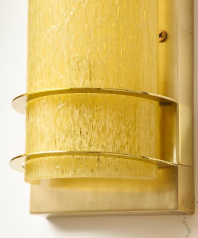 Doria Leuchten Pair of 1960s Amber Glass Sconces by Doria Leutchen 