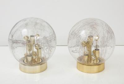 Doria Leuchten Pair of 1970s Large Sputnik Murano Glass Table Lamps by Doria