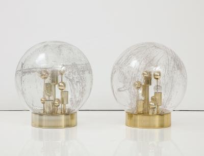 Doria Leuchten Pair of 1970s Large Sputnik Murano Glass Table Lamps by Doria