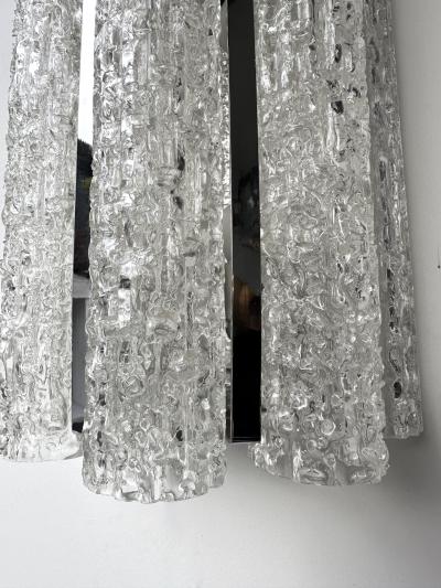 Doria Leuchten Pair of Glass Tube and Metal Chrome Sconces by Doria Leuchten Germany 1970s