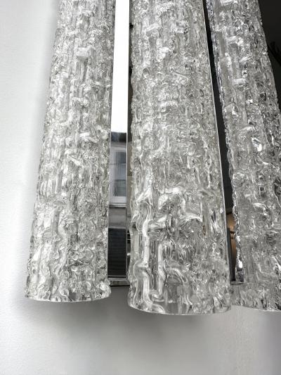 Doria Leuchten Pair of Glass Tube and Metal Chrome Sconces by Doria Leuchten Germany 1970s